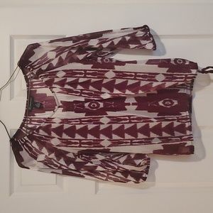 INC Maroon Blouse built in Camisole